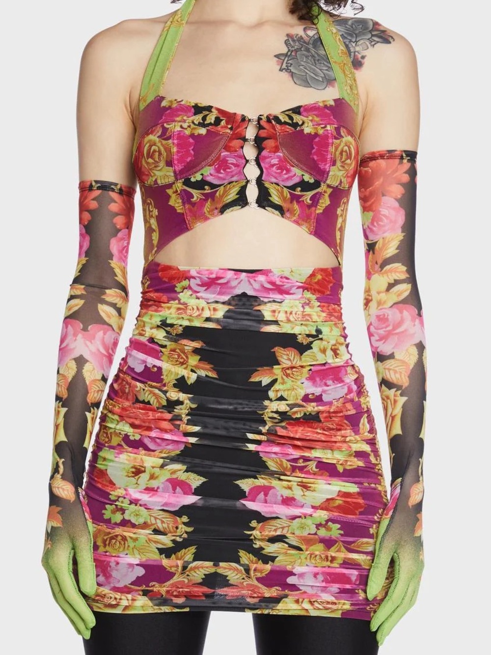 AFRM Doti Mini Dress & Gloves